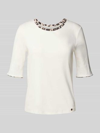 Marc Cain Regular Fit T-Shirt mit Animal-Print in Offwhite, Gr&ouml;&szlig;e 38