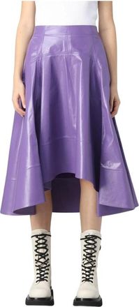 Bottega Veneta Dames, Rokken, Paars, Maat: XS Leer