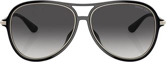 Michael Kors Breckenridge round-frame tinted sunglasses - women - Acetate - 58 - Black