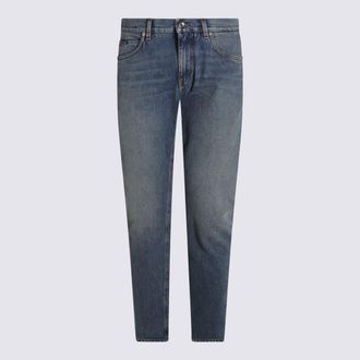 Dolce & Gabbana Navy Blue Cotton Denim Jeans