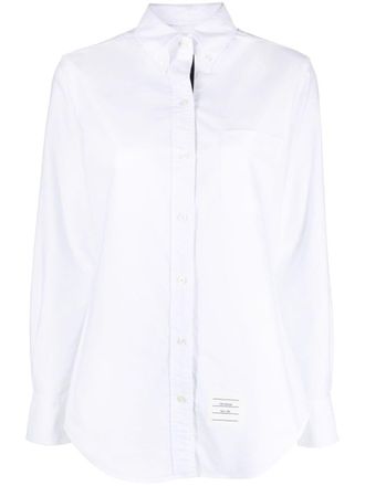 Thom Browne button-down cotton Oxford shirt - women - Cotton - 42 - White