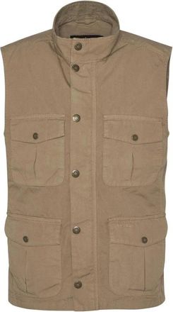 Barbour Beige Katoenen Gilet met Knopen en Rits - Heren - Bodywarmers - Beige - S - Katoen - Jassen