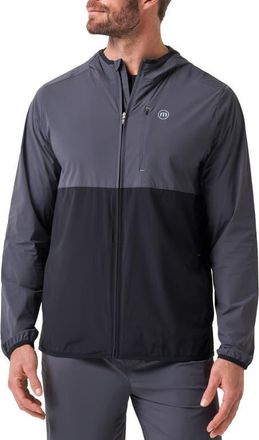Travis Mathew Court Ready Colorblocked Hooded Performance Jacket in Black at Nordstrom, Size Xx-Large