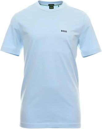 HUGO BOSS Mens Leisure Jersey Tee, Light Blue