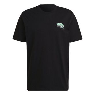 adidas originals Pckalot Tee Retro Printing Sports Round Neck Short Sleeve Black HF4762