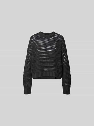 Juvia Relaxed Fit Pullover mit Lockmuster in Dunkelbraun, Gr&ouml;&szlig;e XS
