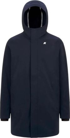 K-Way Blauwe Bonded Jassen - Heren - Parka Jassen - Blauw - S - Jassen