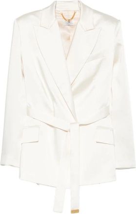 Elisabetta Franchi Giacca Burro - Dames - Blazers - Geel - S - Leer - Jassen