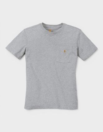 Carhartt Work in Progress Womens Iconic Logo Pocket T-Shirt Grey - Size: 10/8