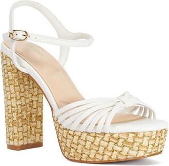 Dune London Minogue Ankle Strap Platform Sandal in White at Nordstrom, Size 8.5Us