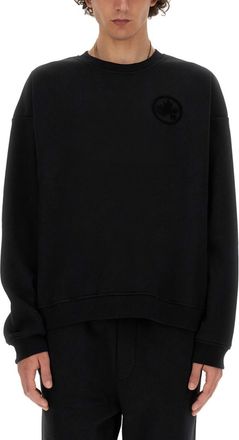 Dsquared2 Black Solid Crew Neck Sweatshirt