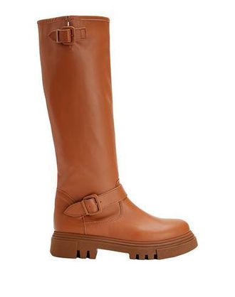 8 by YOOX LEATHER BIKER TALL BOOTS