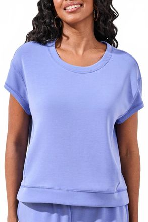 Tribal Short Sleeve Pocket Top In Baja Blue