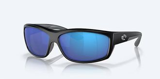 Costa Unisex Saltbreak Polarized Sunglasses In Black Frame Blue Mirror Glass