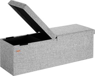 Deuba Casaria Ba&uacute;l De Almacenaje Y Banco 2en1 Plegable Asiento Acolchado Xl-131l O L-100l - Color A Elegir Xl - Gris Claro
