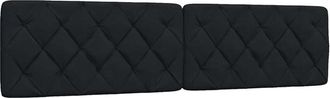 vidaXL Cabecero De Cama Acolchado Tela Negro 200 Cm Vidaxl