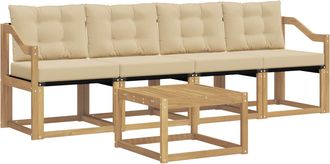 vidaXL Conjunto De Sof&aacute;s De Exterior 5 Uds. Y Beige Vidaxl