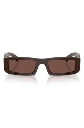 Prada 54mm Rectangular Sunglasses in Cigar /Black Chocolate at Nordstrom