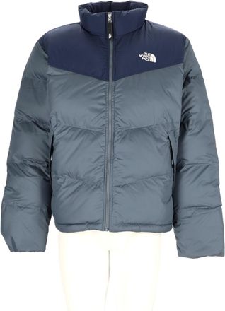 The North Face Grey High-Collar Two-Tone Puffer Sports Jacket
