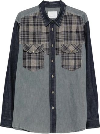 Isabel Marant Check-panelled Denim Shirt