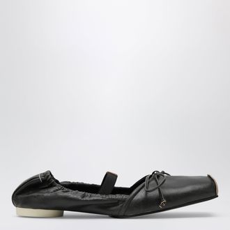 Maison Margiela Square-toe ballerinas in brown calfskin leather