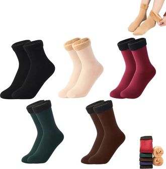 Generic Super Plush & Thermal Socks, Soft Thickened Warm Fleece-Lined Socks for Snow and Cold Weather (5 Colors,One Size)