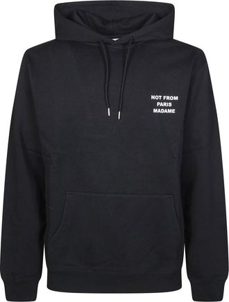 Dr&ocirc;le de Monsieur Bold Slogan Hoodie - Heren - Hoodies - Zwart - S - Katoen - Hoodies & sweatvesten