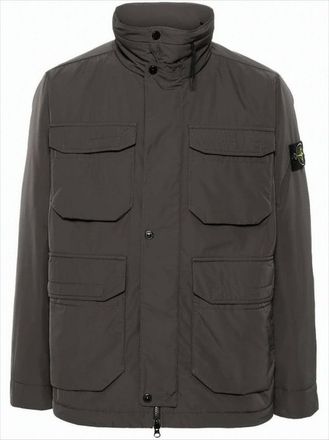 Stone Island High Stand Collar Padded Jacket With Utility Pockets