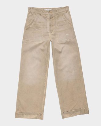 Acne Studios Men & apos;s Stained Twill Wide-Leg Trousers