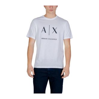 A|X Armani Exchange Rondhals T-shirt van katoen met korte mouwen - Heren - T-shirts - Wit - M - Katoen - Tops