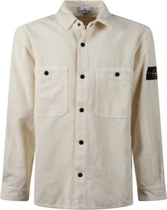 Stone Island Heren, Overhemden, Beige, Maat: XL Katoen