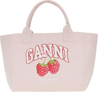 Ganni Shopping bag with Raspberries print Woman One Size