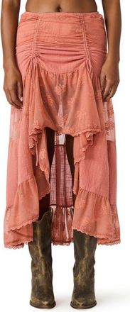 Steve Madden Allesandria Lace Detail High Low Skirt in Canyon Rose at Nordstrom, Size X-Small