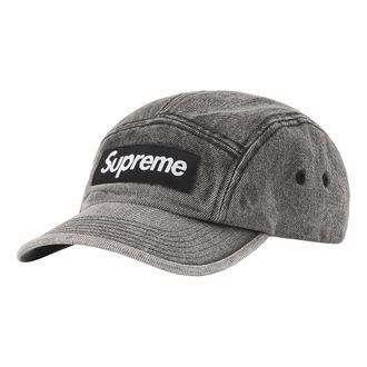 SUPREME Denim Camp Cap Grey White SUP-FW22-1045