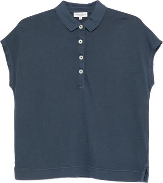 Marc O'Polo short-sleeved button top - women - Organic Cotton - S - Blue