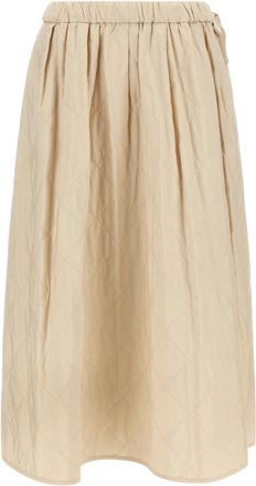 Max Mara Briose Midi Rok - Dames - Midirokken - Beige - XS - Polyester - Rokken