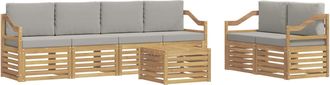 vidaXL Conjunto De Sof&aacute;s De Exterior 7 Uds. Blanco Y Gris Claro Vidaxl