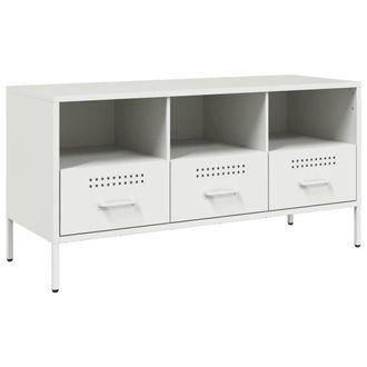 Berkfield Home TV Cabinet White 100.5x39x50.5 cm Steel