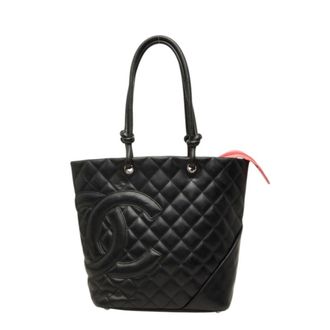Chanel Black Pink Leather Handbag Tote Bag (Pre-Owned)
