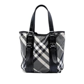Burberry Pre-owned Tote Bags, female, Gray, Size: ONE SIZE Pre-owned Nylon Tote