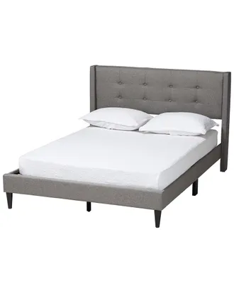Baxton Studio Casol Mid-Century Modern Upholstered Platform Bed