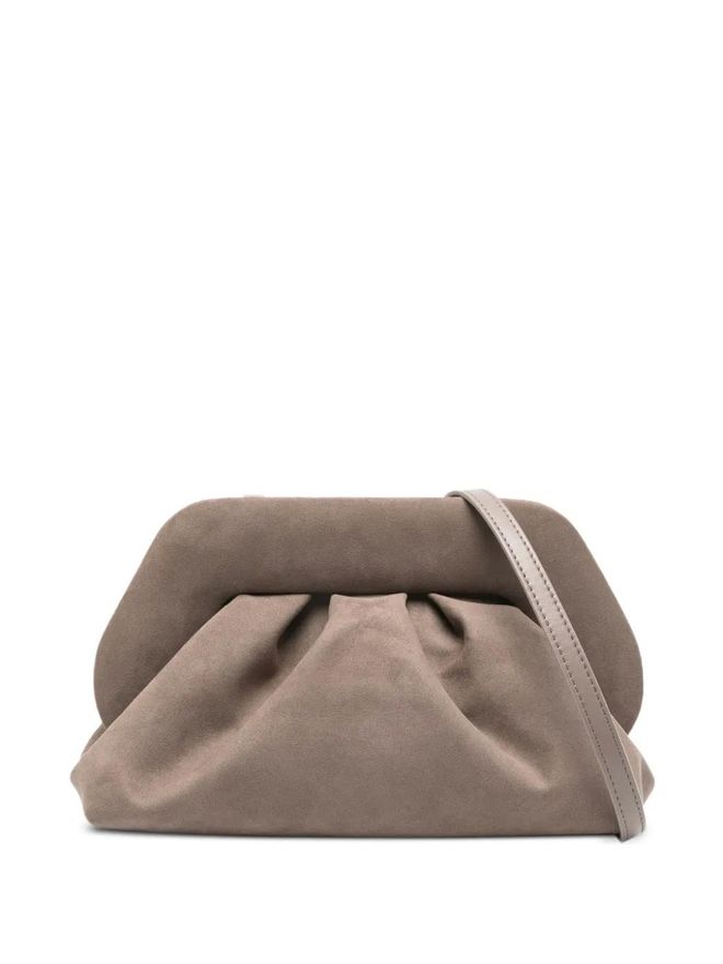 Tia ruched clutch bag - Brown