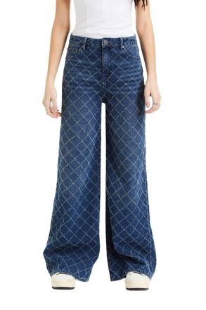 Tractr Spark & Stitch Wide Leg Jeans In Denim