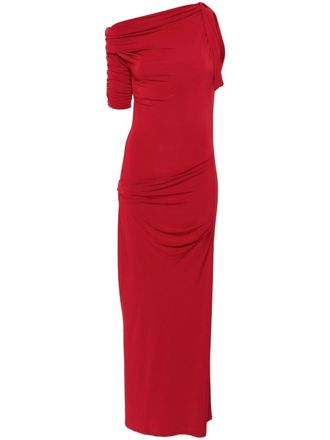Jacquemus Abito La Robe Drapeado lungo - Rosso