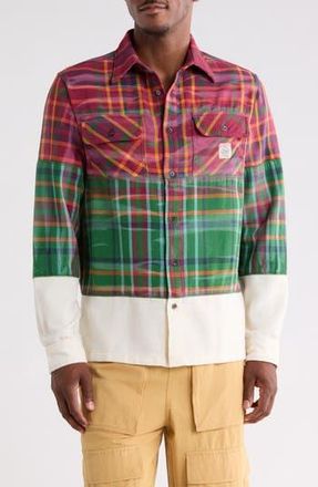 Billionaire Boys Club Plaid Cotton Button-Up Shirt in Rhododendron at Nordstrom Rack, Size Xxx-Large