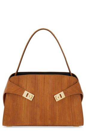 Ferragamo Small Hug Eelskin Leather Shoulder Bag in Beige/Testa Di Moro at Nordstrom