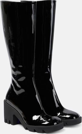 Burberry Stride patent leather knee-high boots