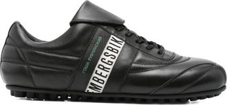 Dirk Bikkembergs Zwarte Leren Logo Strap Sneakers - Heren - Sneakers - Zwart - 40 EU - Leer - Schoenen