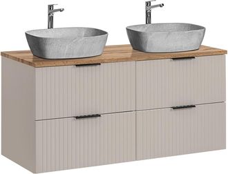 Petits Meubles Mueble lavabo imitación piedra estratificado Beige