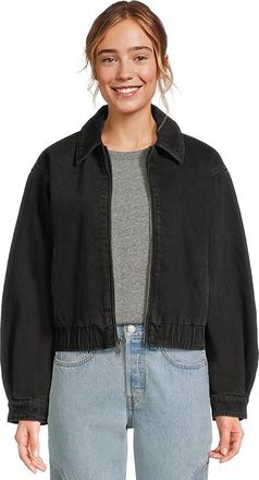 Levi's Laydown Collar Bomber Womens Jacket Black Wash : XS, Cotton